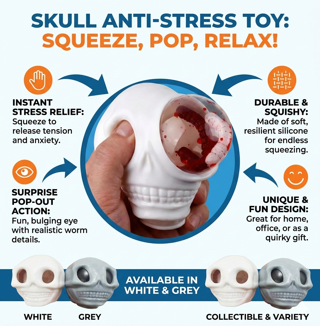 Stress Relief Skull Zqueezer